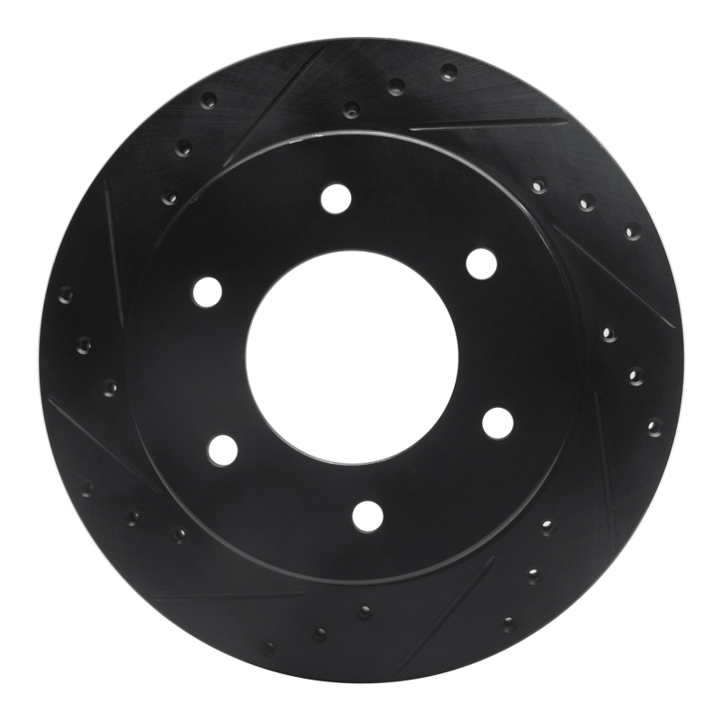 Ford Bronco Brake Rotor (1) - Rear Left - R1 Concepts - Drilled & Slotted - Black - `19-`25